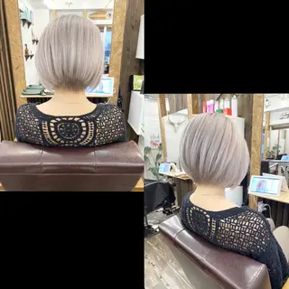 ショート カラー ✯カラー&編み込み エクステ✯池田智博✯のヘアスタイル