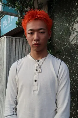 ショート カラー メンズ Rei/ 縮毛矯正/ ハイライトカラー募集のヘアスタイル