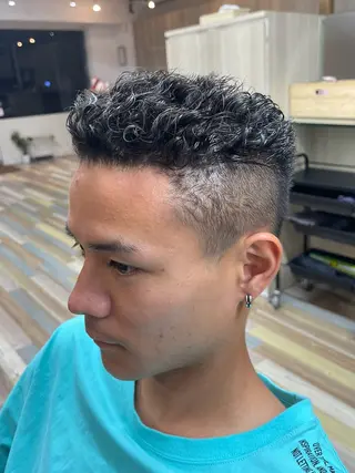 パーマ メンズ 野田頭 心🌿/ボブ レイヤー/艶カラーのヘアスタイル