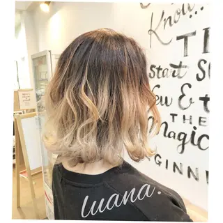 ミディアム エクステ・髪質改善・ ブリーチ・吉田大介のヘアスタイル