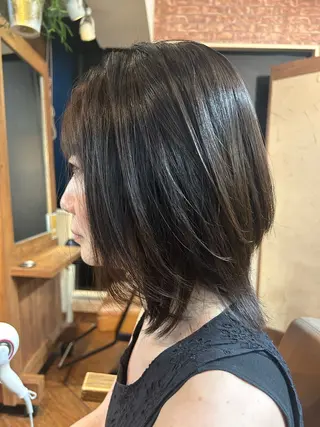 ミディアム カラー スローエイジング/ ダメージレス鈴木慎一のヘアスタイル