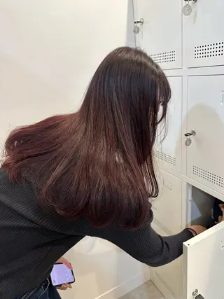 ロング カラー soöze所属・sena/博多/ コテ巻き風パーマのヘアスタイル