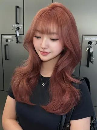 カラー 𝐥𝐚𝐲𝐞𝐫 韓⛓️ ブリーチのヘアスタイル