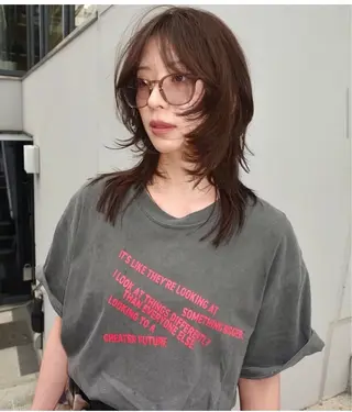 ミディアム カラー SALOWIN(サロウィン)広島並木通り所属・【ショート／ウルフ／ パーマ】kotaroのヘアスタイル