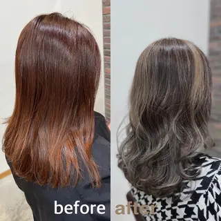 セミロング カラー ヘアアレンジ キッズ 五反田　美容院☆張 明星☆韓国ヘアのヘアスタイル