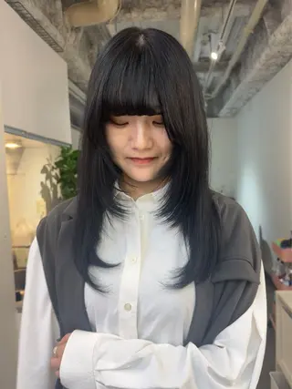 ロング カラー レイヤー/顔周り /いいぬまみかのヘアスタイル