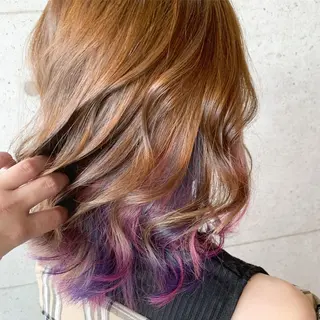 ミディアム カラー 福森 みずきのヘアスタイル