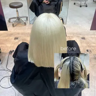 ミディアム riri 🎀ナチュラル/縮毛のヘアスタイル