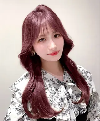 ミディアム カラー 韓国ヘア/レイヤー/ 顔まわり/りょーとのヘアスタイル