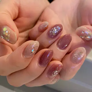 ネイル amuse 手書きニュアンスのネイルデザイン