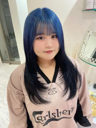 セミロング カラー 名駅/ハイトーン /Y2k/YUNAのヘアスタイル