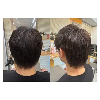 メンズ レイヤーカット・ 縮毛矯正 星野のヘアスタイル