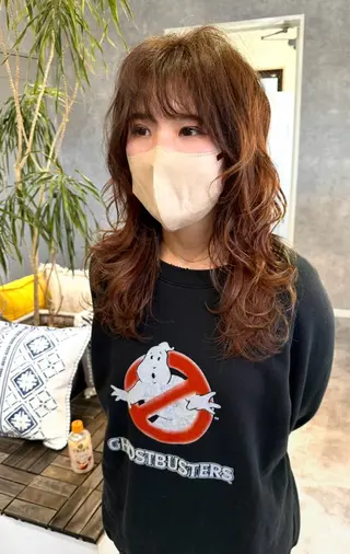 セミロング カラー 海外レイヤーカット 🇺🇸山村拓士のヘアスタイル