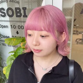 ミディアム カラー 💖ブリーチ/暖色 𝐘𝐮𝐢💖のヘアスタイル