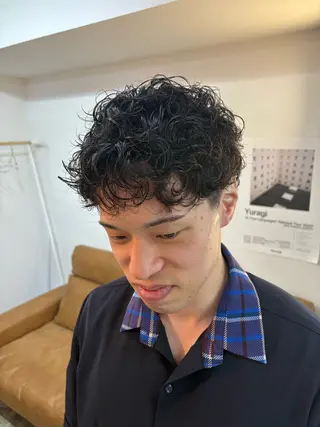 ショート パーマ メンズ 金子 勇輔 メンズパーマ/心斎橋のヘアスタイル