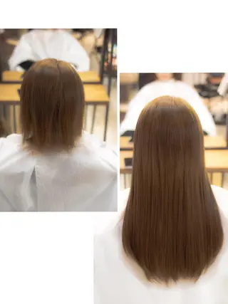 セミロング FÜRSTIN所属・西村髪質改善 ブリーチ縮毛矯正のヘアスタイル