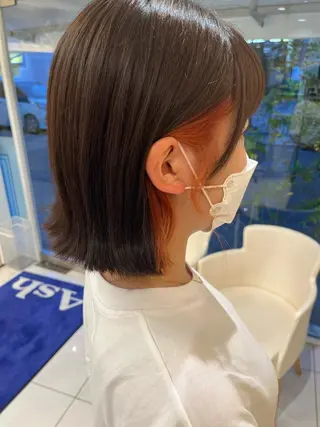 ミディアム カラー 田中 瑞妃のヘアスタイル