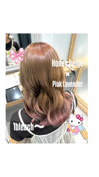 セミロング カラー 韓国ヘア/グレージュ カラー🩷リノアのヘアスタイル