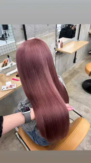 ロング カラー 🌷ラベンダーピンク 顔まわり🌷ねいろのヘアスタイル