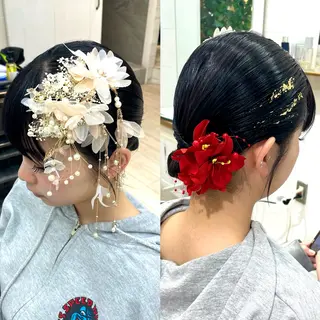 ミディアム ヘアアレンジ ブリーチデザインカラ ー/メンズ◎mariのヘアスタイル