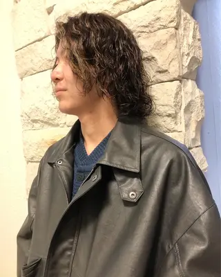 パーマ ヘアアレンジ メンズ ainico+所属・メンズ特化✂️栗原 侑也のヘアスタイル