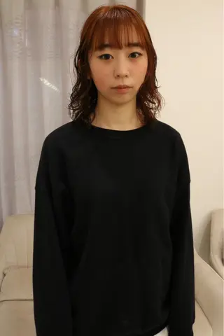 ミディアム カラー パーマ 松村 澪里のヘアスタイル