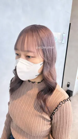 セミロング カラー 茅ヶ崎/ハイトーン/ Ramuのヘアスタイル