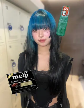 ロング カラー 岡山ハイトーン・ ルーツカラー/こもものヘアスタイル