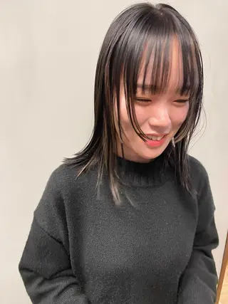 セミロング カラー パーマ ヘアアレンジ メンズ キッズ ネイル マツエク・マツパ アイブロウ tatsumi/ボブ ウルフ/レイヤーのヘアスタイル