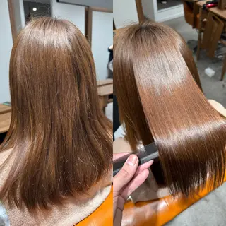 セミロング 髪質改善縮毛✨ 泉谷彪芽のヘアスタイル