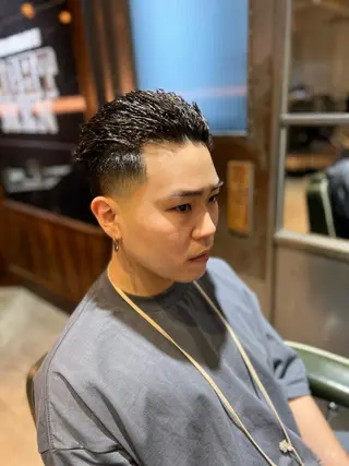 ショート パーマ メンズ BINGO HAIR WORKS 【ビンゴヘアワークス】所属・🎱メンズフェード 特化HYOGA🎱のヘアスタイル