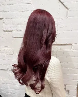 ロング カラー ヘアアレンジ 【ピンク/韓国ヘア/ ヘアセット】亜海のヘアスタイル