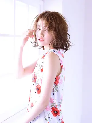 ミディアム カラー パーマ ⭐️髪質改善⭐️ フジヒサゴウタのヘアスタイル