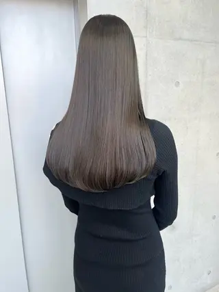 カラー パーマ ヘアアレンジ 透明感/オリーブ/ グレージュ/YUKAのヘアスタイル