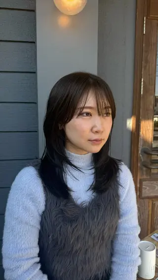 セミロング カラー レイヤーカット/暖色 /ボブ/髪質改善/翠のヘアスタイル