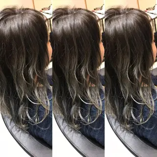 セミロング カラー 大久保 隆蔵のヘアスタイル