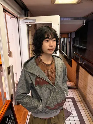 ミディアム パーマ メンズ kaito パーマ募集！🔵のヘアスタイル