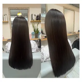 ロング レイヤーカット・ 縮毛矯正 星野のヘアスタイル