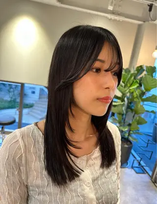 ロング 韓国風/オシャレ /縮毛矯正/滝口琴未のヘアスタイル