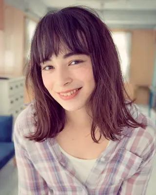 セミロング カラー パーマ 松島祐介【店長／ トップディレクター】のヘアスタイル