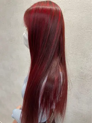 ロング カラー HAIR&MAKE  EARTH若葉台店所属・ICHIRI" 艶カラー/縮毛矯正のヘアスタイル