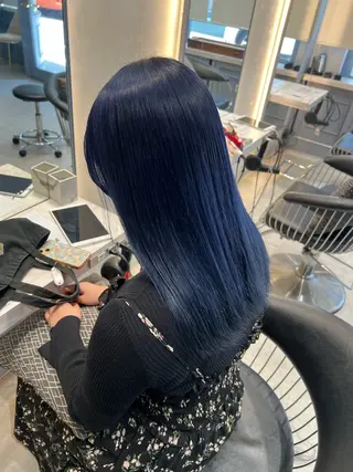 セミロング 韓国レイヤーカット/ 縮毛矯正/羽田航のヘアスタイル