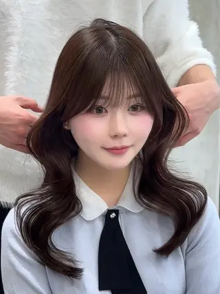 セミロング カラー セジュン 韓国レイヤー/顔周りのヘアスタイル