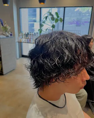 パーマ メンズ みわ/博多 ブリーチ/メンズヘアのヘアスタイル