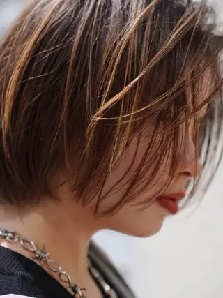 ショート カラー china/ボブ /ブリーチカラーのヘアスタイル