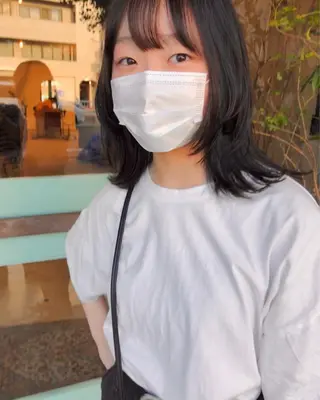 ミディアム カラー パーマ/レイヤー 岩山丈一郎のヘアスタイル