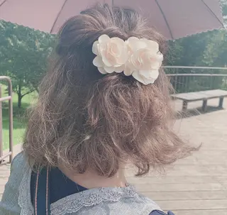 ミディアム パーマ ヘアアレンジ 韓国🇰🇷 ✂︎hair 内田愛のヘアスタイル