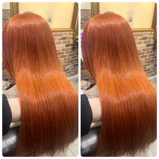 ロング 飯星慧斗 /ブリーチ、縮毛矯正のヘアスタイル