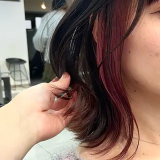 カラー 顔まわり/ボブウルフ 🤍愛唯(めい)のヘアスタイル