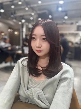 セミロング カラー レイヤー/艶髪/ 髪質改善/YUYAのヘアスタイル